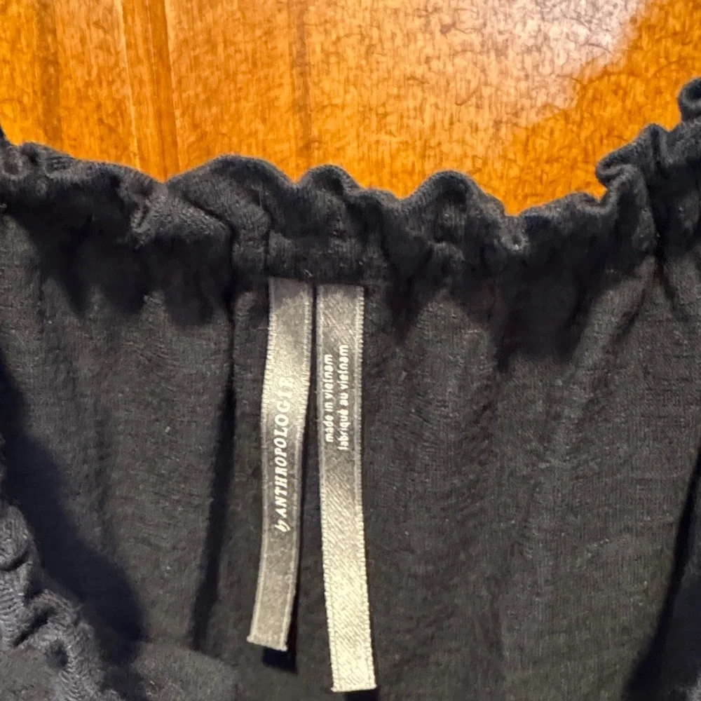 Chic Black Ruffled Women's Blouse - Picture 4 of 5